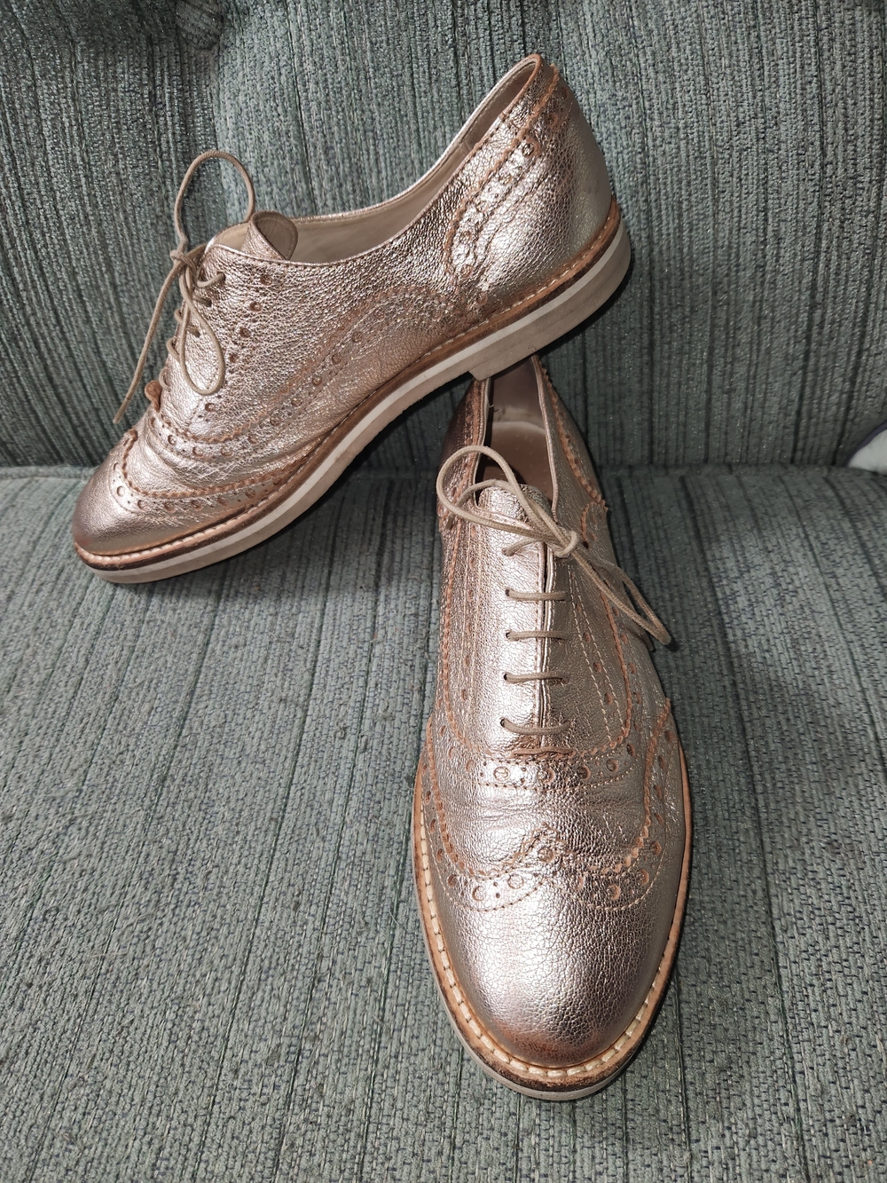 🍉AGL Metallic Rose Gold Brogue Oxfords